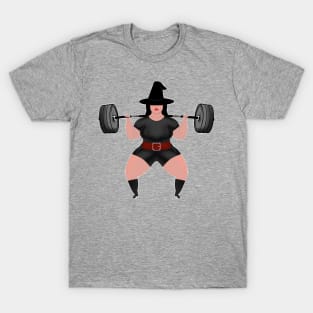 Powerlifter Witch Funny Halloween Gym T-Shirt